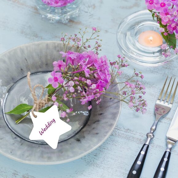 Christmas Star Gift Tags - 100Pcs Blank White Paper Tags with String, 2.4in Star - Picture 6 of 8